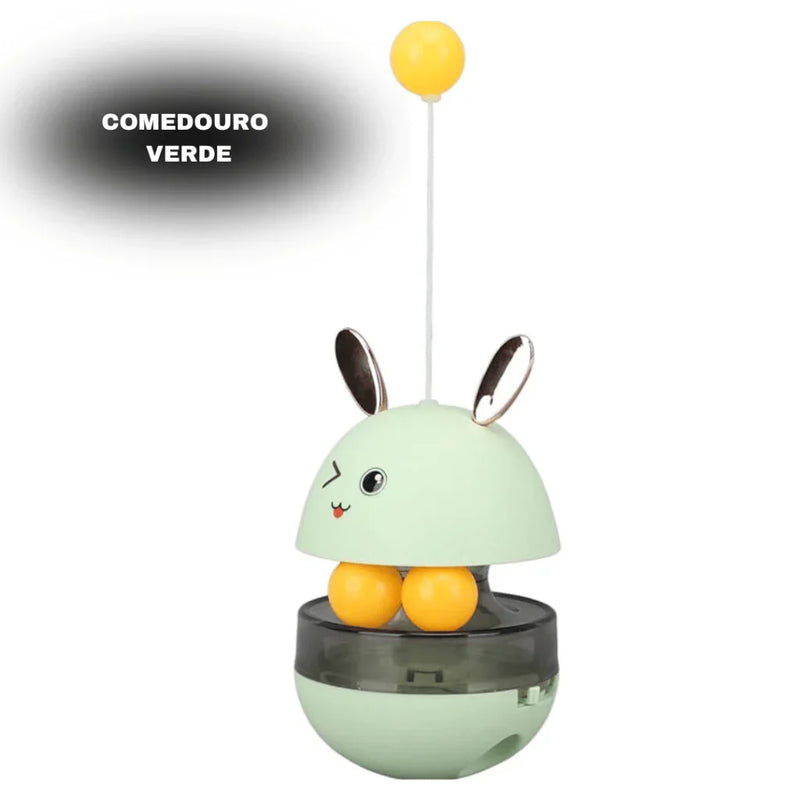 Comedouro Interativo para Gatos Giratório Divertido - Petisco Ração